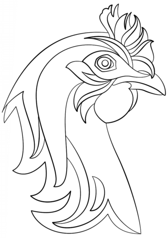 Abstract Hen Coloring Page